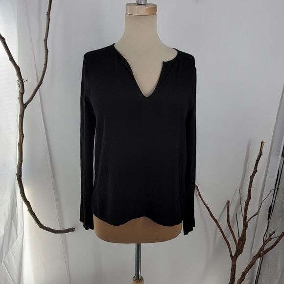 Maje black long sleeved tunic top - Picture 4 of 6